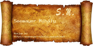 Seemayer Mihály névjegykártya