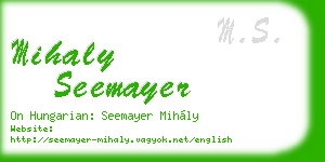 mihaly seemayer business card